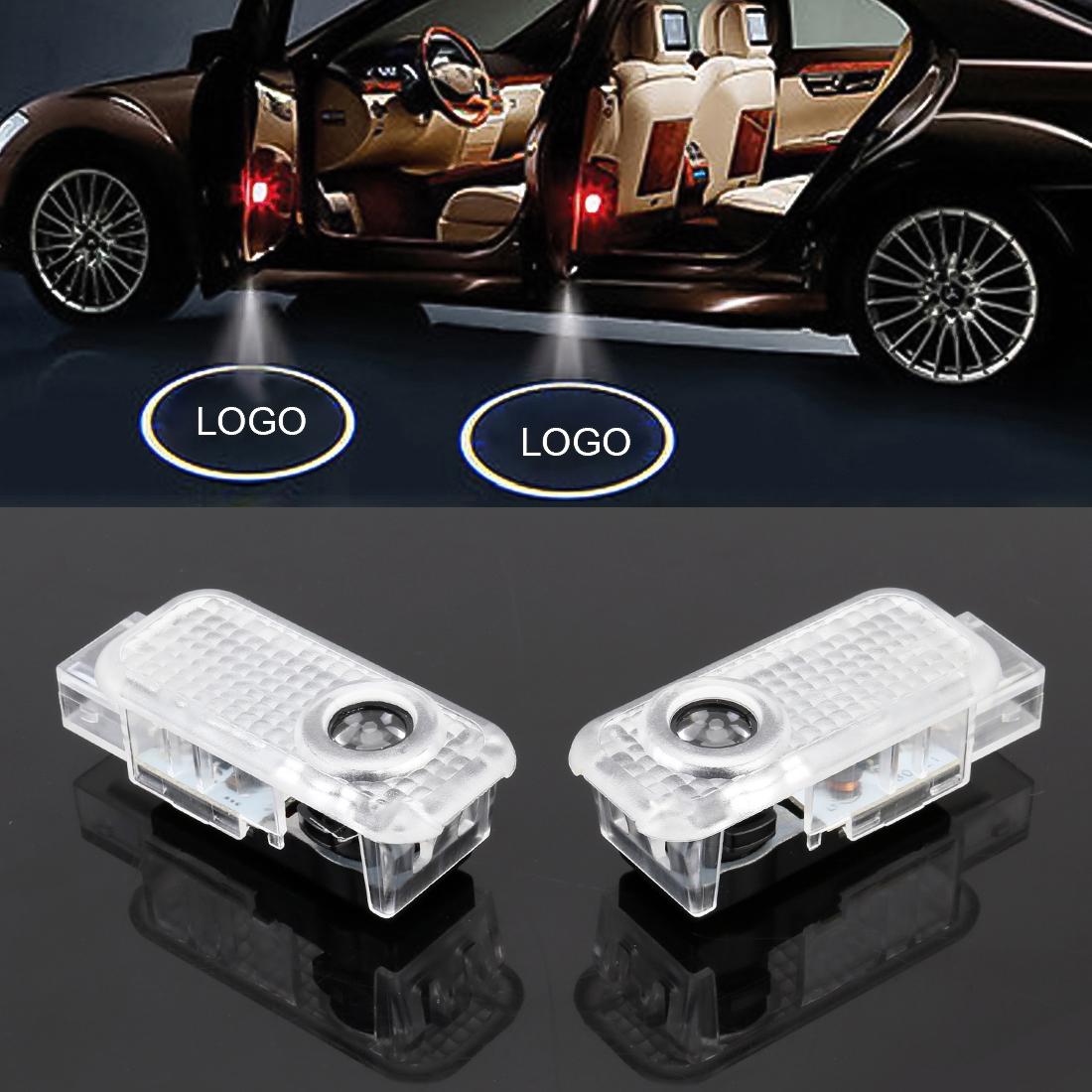 2 PCS DC12V 2W Car Door Logo Light Brand Shadow Lights Courtesy Lamp for Volkswagen Touareg 2004-2010