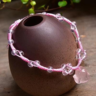 Women Jewelry Pink Fox Crystal Anklets (pink)