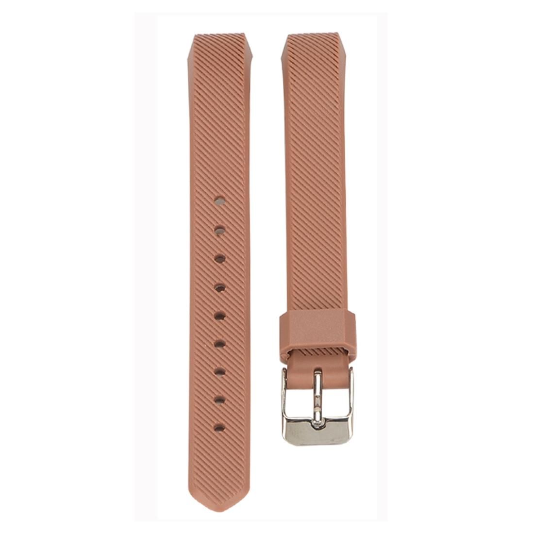 For Fitbit Alta Silicone Replacement Wrist Strap Watchband with Buckle (Khaki)