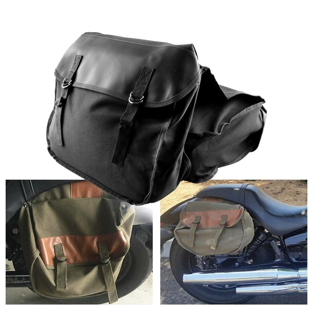 MB-OT298 Motorcycle Accessories Modified Side of the Box Canvas Bag Knight Bag Kit (Black)