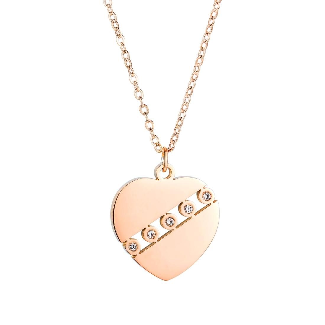 OPK 1678 Love Hollow Diamond Pendant Clavicle Chain Lady Personality Necklace