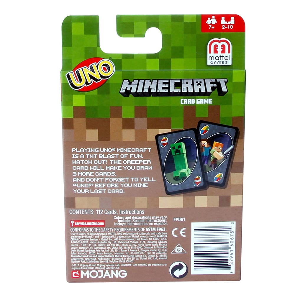 U-NO Card Game M-inecraft Characters Family Friends Party - 112 Cards