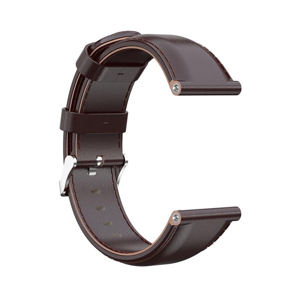 For Garmin Vivoactive 3 Oil Wax Calf Leather Replacement Wrist Strap Watchband (Coffee)