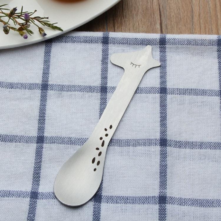 5 PCS Stainless Steel Cartoon Animal Fruit Fork (410 Giraffe Spoon)