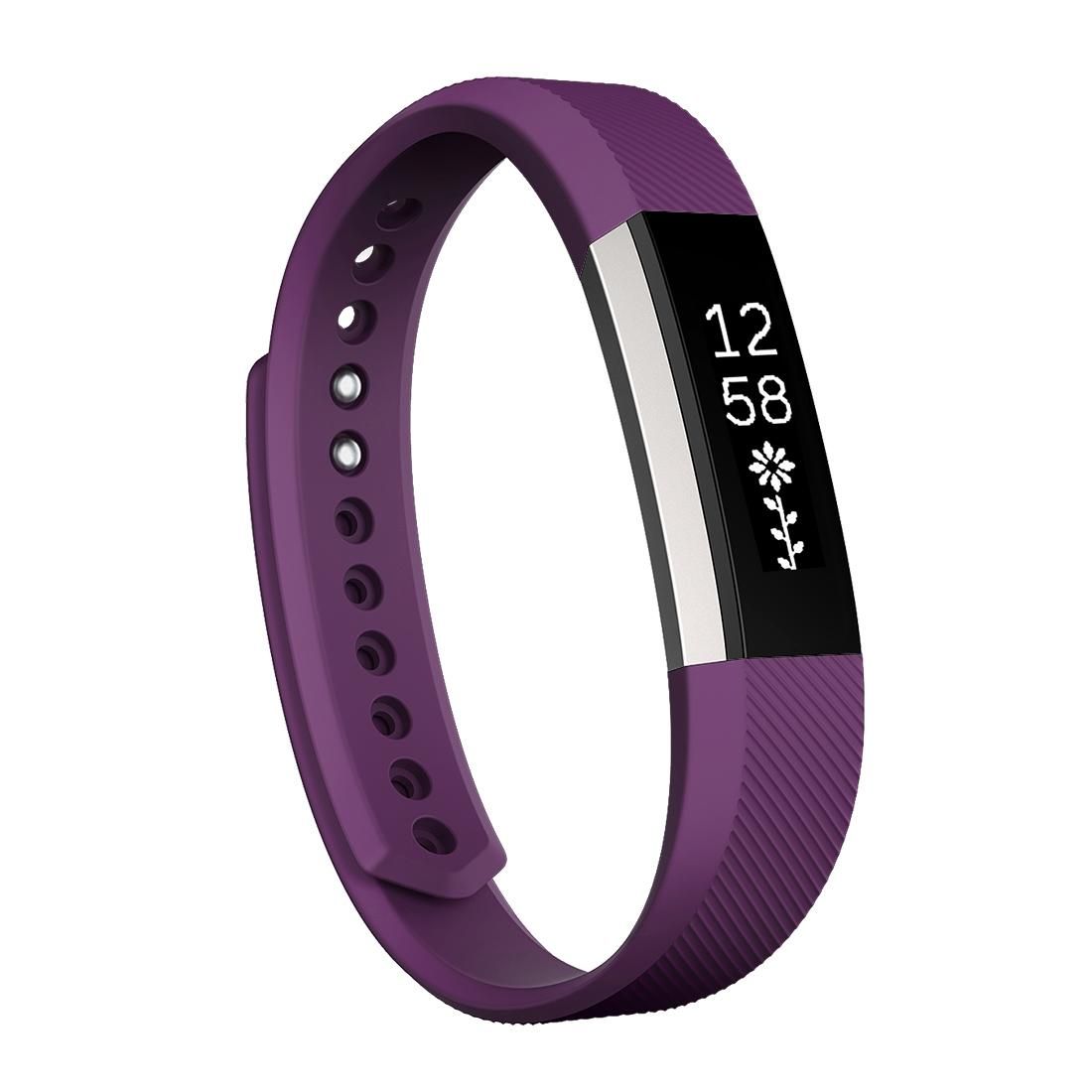 For Fitbit Alta Watch Oblique Texture Silicone Watchband, Large Size, Length: about 22cm (Purple)