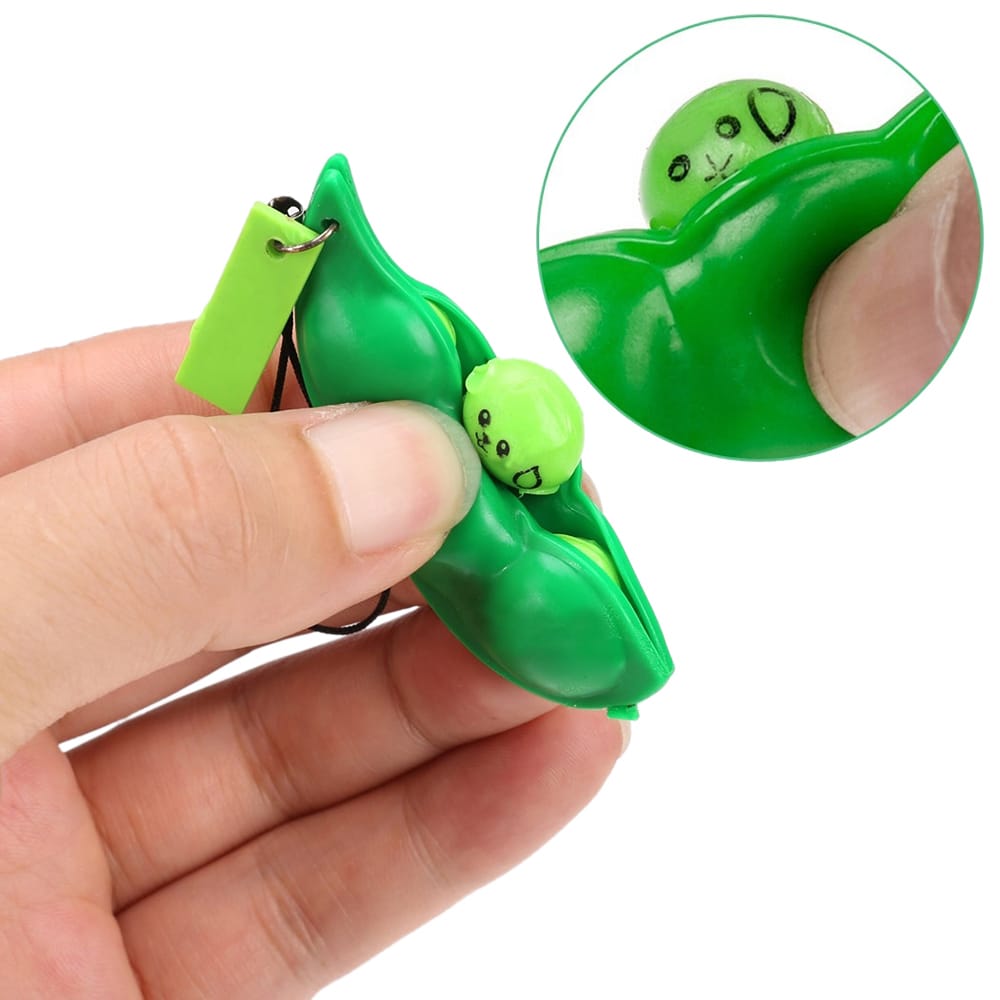 Infinite Squeeze Edamame Bean Pea with Expression Key Chain