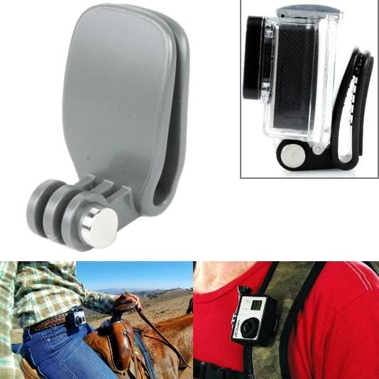 TMC Head Quickclip for GoPro  NEW HERO /HERO6   /5 Session /5 /4 Session /4 /3+ /3 /2 /1, Other Sport Cameras (Grey)