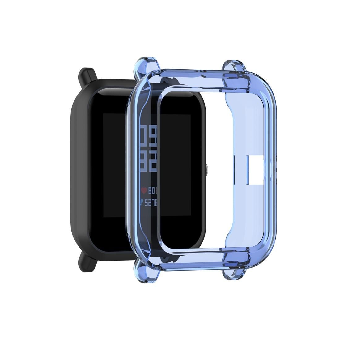 For Amazfit Bip Lite Version 1S / Bip S Transparent TPU Watch Protective Case (Transparent Blue)