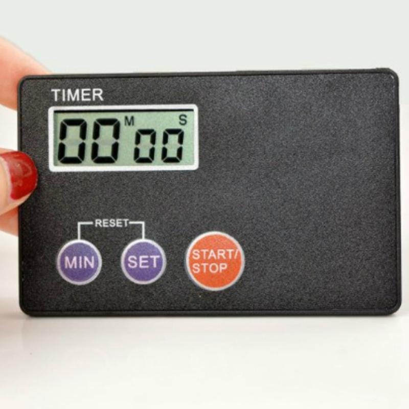 Ultrathin Credit Card Shape Sized Digital LCD Kitchen Buzzer Timer with Magnetic Mount (Silver)