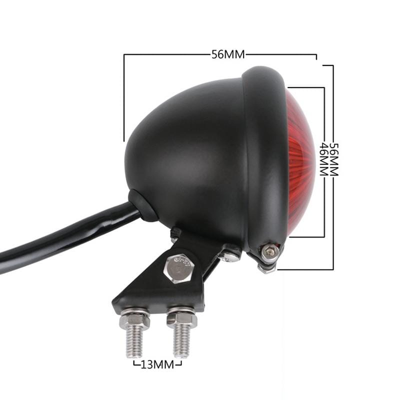 Speedpark 12V Motorcycle Modified Tail Light Brake Light for Harley (Black Red)