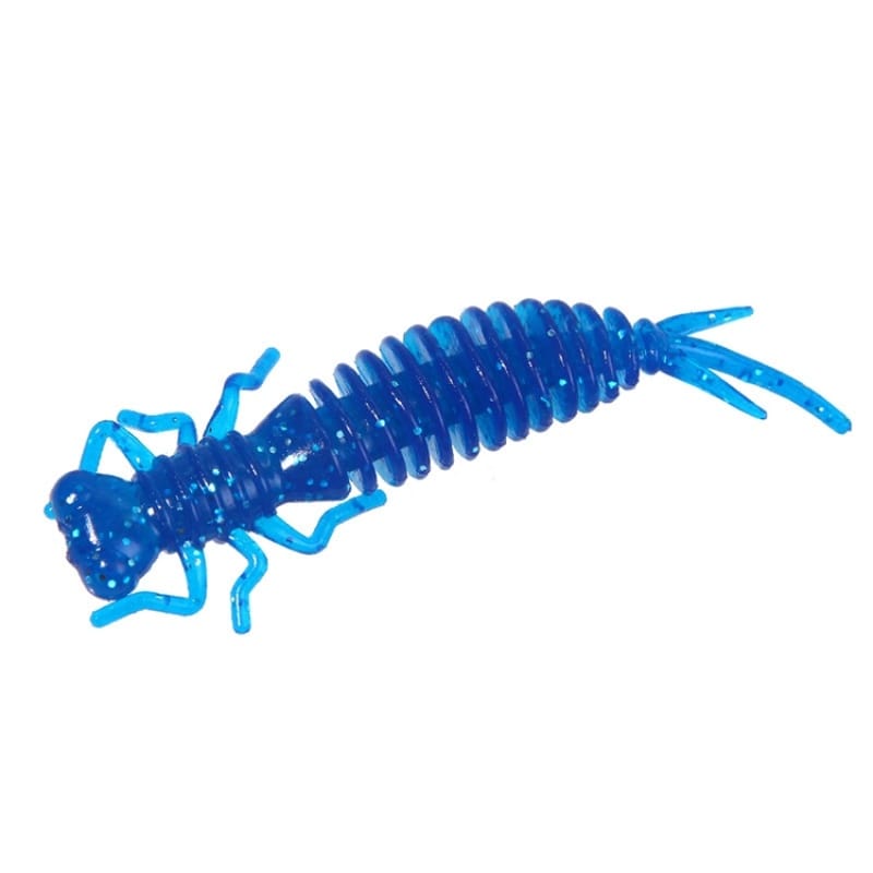 15 PCS 8-color Larvae Silicone Soft Bait Lure Bait, Size:55MM(Blue)