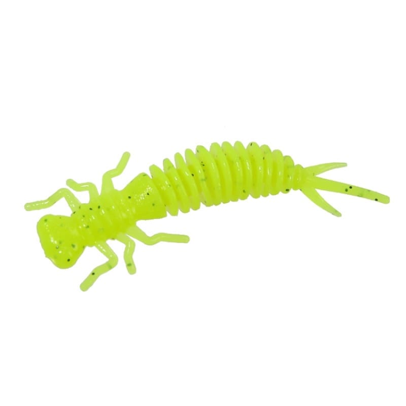15 PCS 8-color Larvae Silicone Soft Bait Lure Bait, Size:55MM(Fluorescent Green)