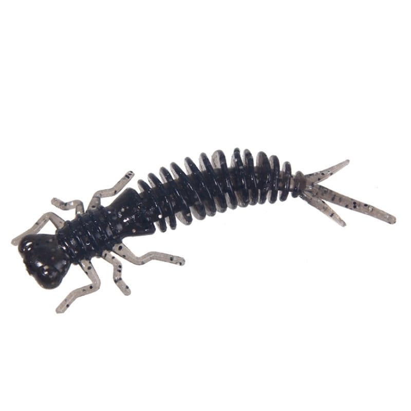 15 PCS 8-color Larvae Silicone Soft Bait Lure Bait, Size:55MM(Black)