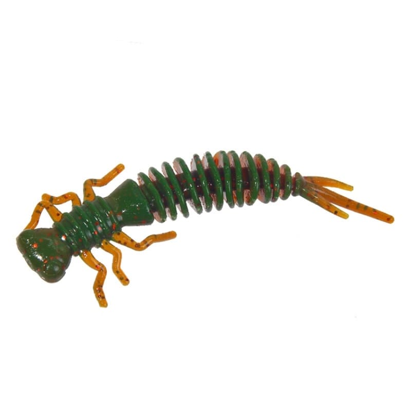 15 PCS 8-color Larvae Silicone Soft Bait Lure Bait, Size:75MM(Army Green)