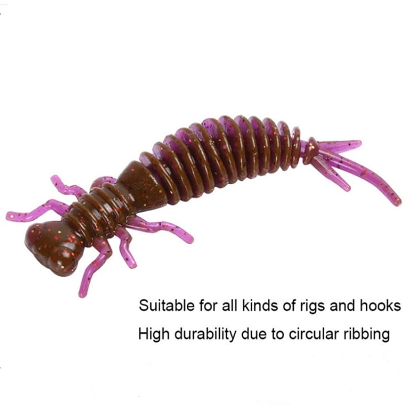15 PCS 8-color Larvae Silicone Soft Bait Lure Bait, Size:75MM(Army Green)
