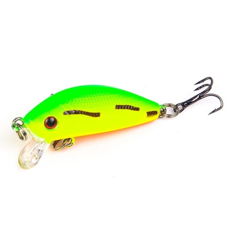 Floating Minor Fishing Bait Minor Rock Road Yat 8 Color Plastic Fishing Bait Hard Bait Fresh Water Bait 5cm/4.2g(green)