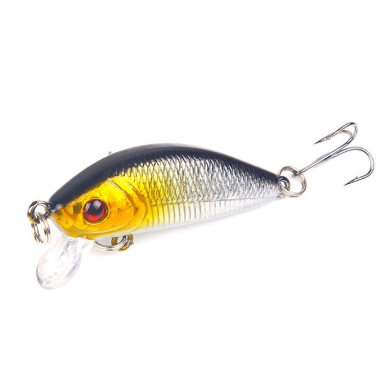 Floating Minor Fishing Bait Minor Rock Road Yat 8 Color Plastic Fishing Bait Hard Bait Fresh Water Bait 5cm/4.2g(Black and silver)