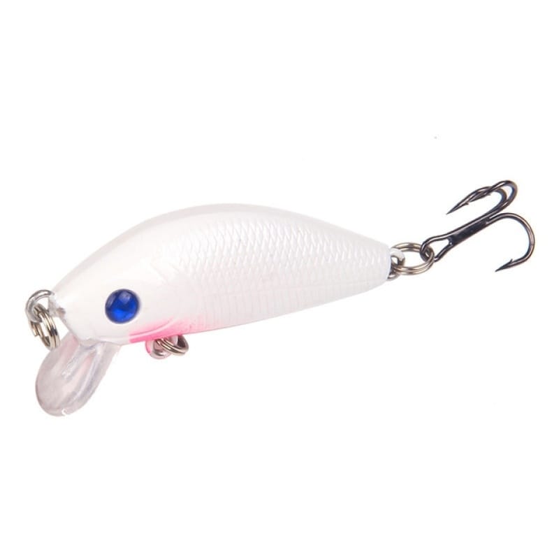 Floating Minor Fishing Bait Minor Rock Road Yat 8 Color Plastic Fishing Bait Hard Bait Fresh Water Bait 5cm/4.2g(white)