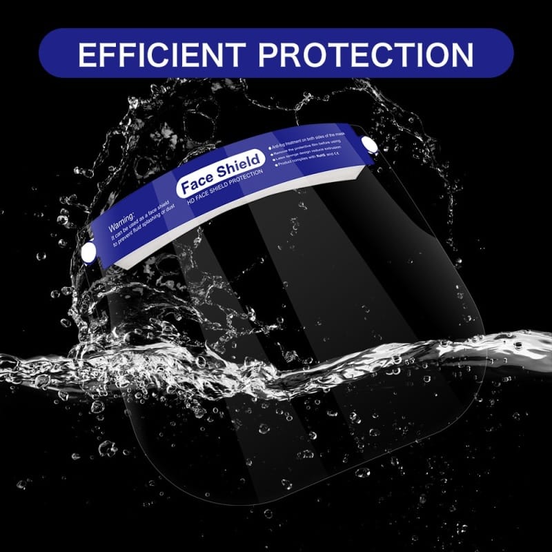 5 PCS Double-Sided Anti-Fog Transparent Safety Protection Anti-Droplet Head-Mounted Children Face Shield(Blue)