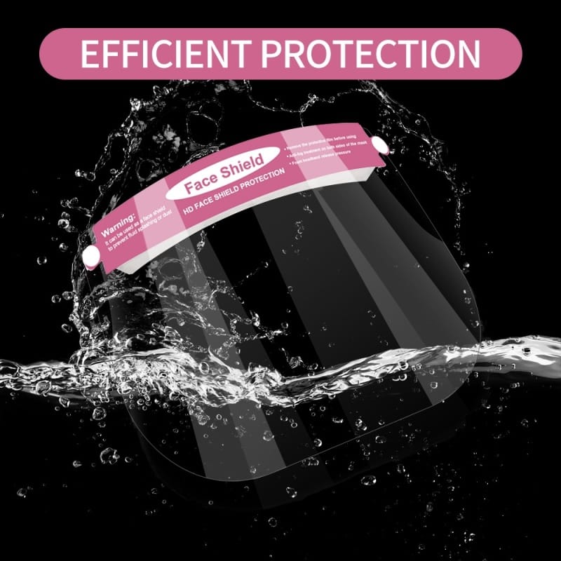 5 PCS Double-Sided Anti-Fog Transparent Safety Protection Anti-Droplet Head-Mounted Children Face Shield(Pink)