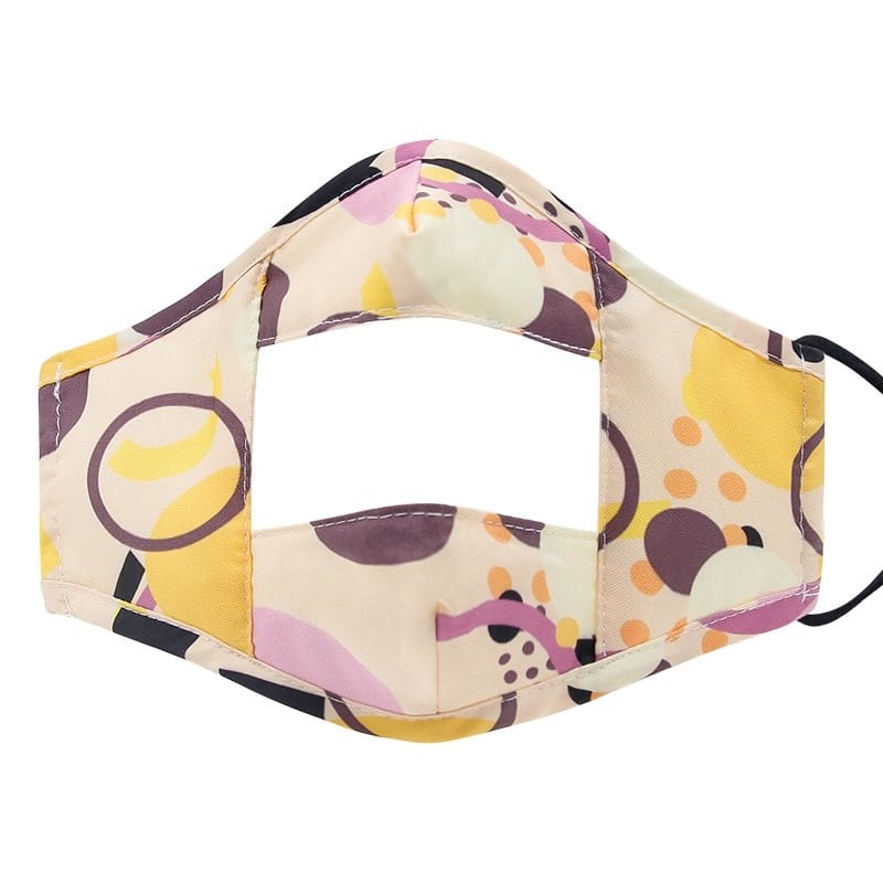 3 PCS Lip Language Transparent Visualization Cotton PET Printing Warm Face Shield(Yellow Dots)