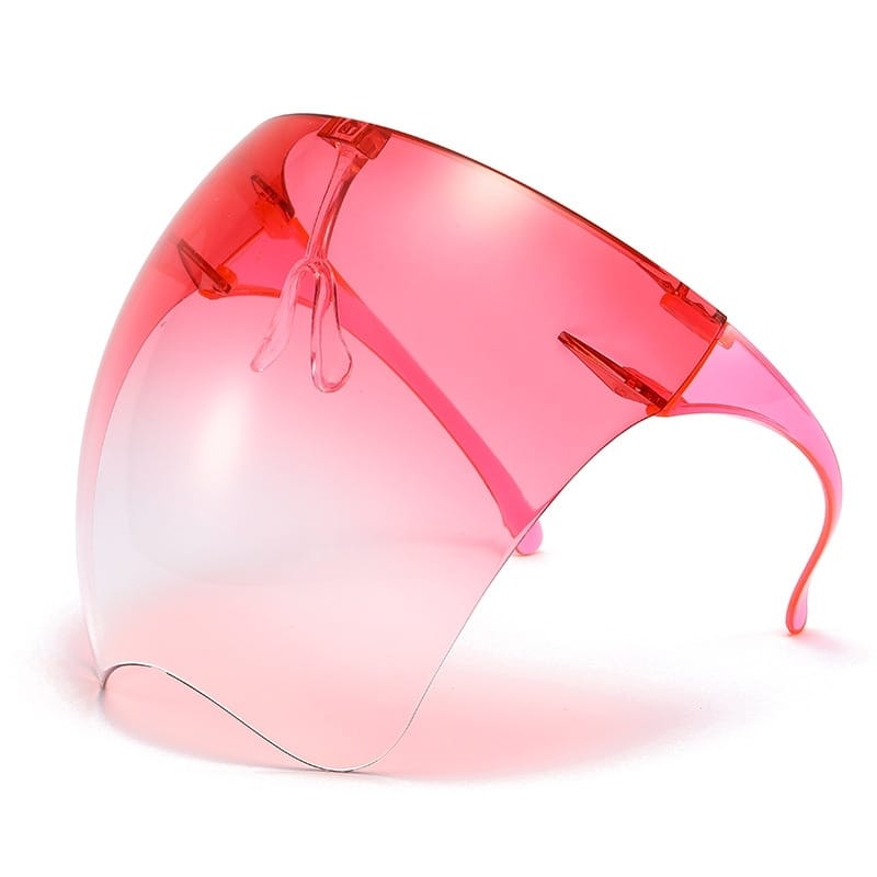 Men And Women All-Round Protection Anti-Fog Face Shield Integrated Anti-Spitting Goggles(Gradient Pink)