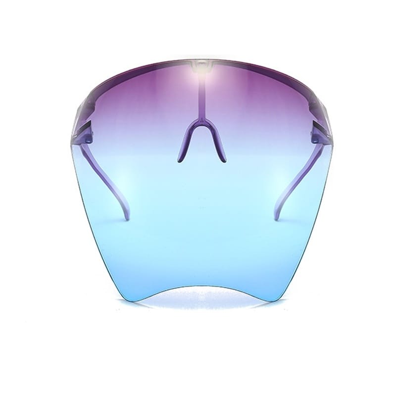 Men And Women All-Round Protection Anti-Fog Face Shield Integrated Anti-Spitting Goggles( Purple Blue)