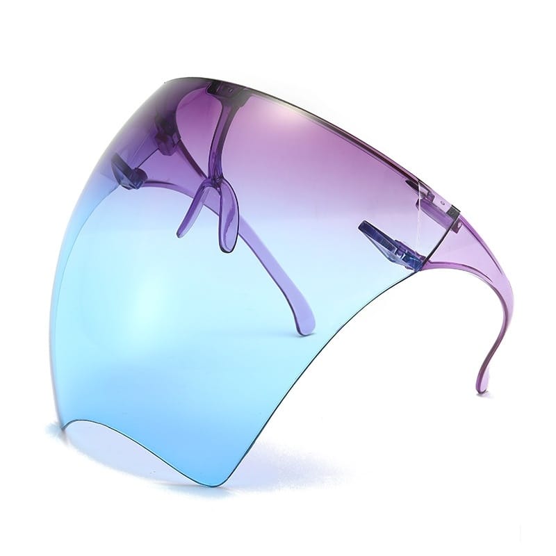 Men And Women All-Round Protection Anti-Fog Face Shield Integrated Anti-Spitting Goggles( Purple Blue)