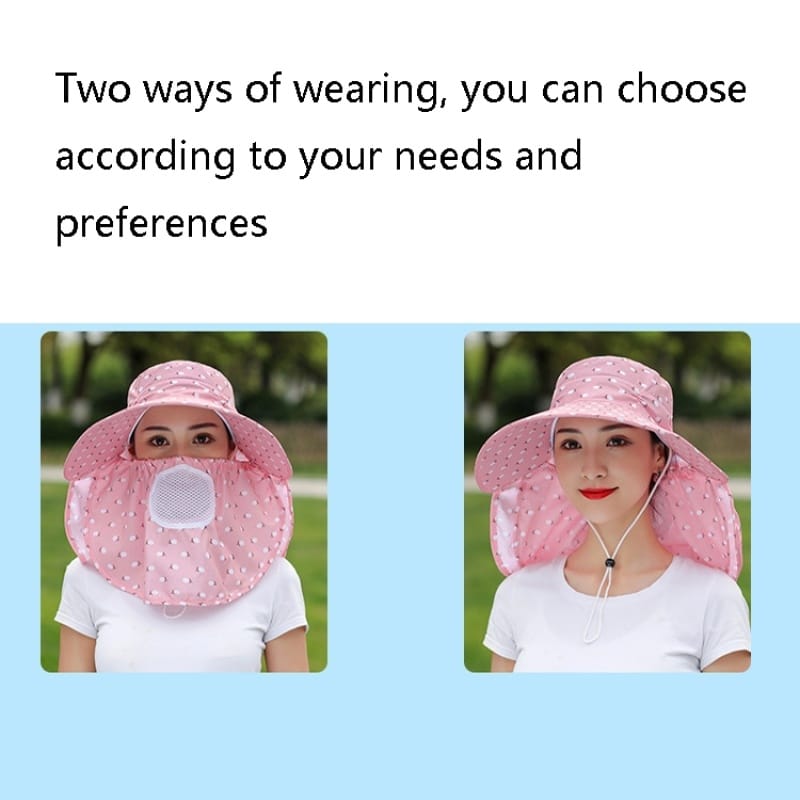 2 PCS Cherry Printing Isolation Cap Sunscreen Face-Covering Outdoor Travel Hat Cap, Colour: Half Cherry (Purple)