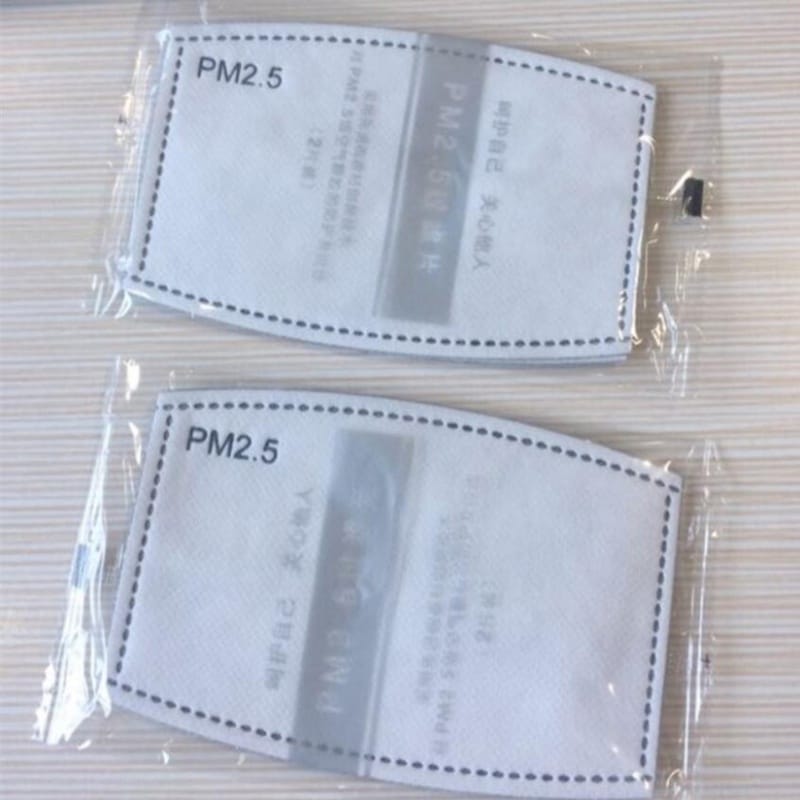 50 PCS 5 Layers Activated Carbon Filter PM2.5 Anti Haze Mouth Mask Replaceable Filter for Adult