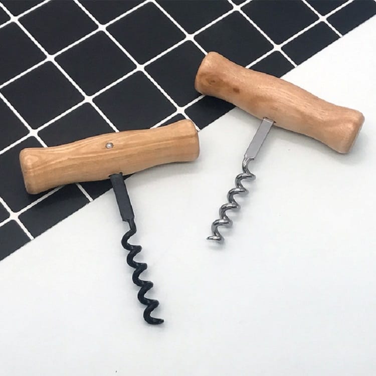 5 PCS Wine Opener Household Wine Corkscrew with Wood Handle, Color:Black