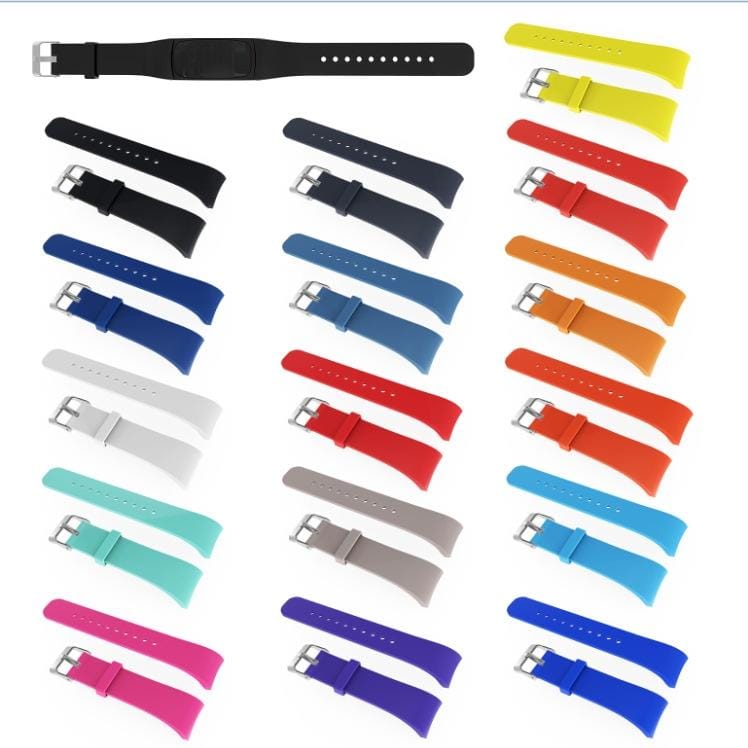 Solid Color Leather Wrist Strap Watch Band for Galaxy Gear Fit2 R360 (Sky Blue)