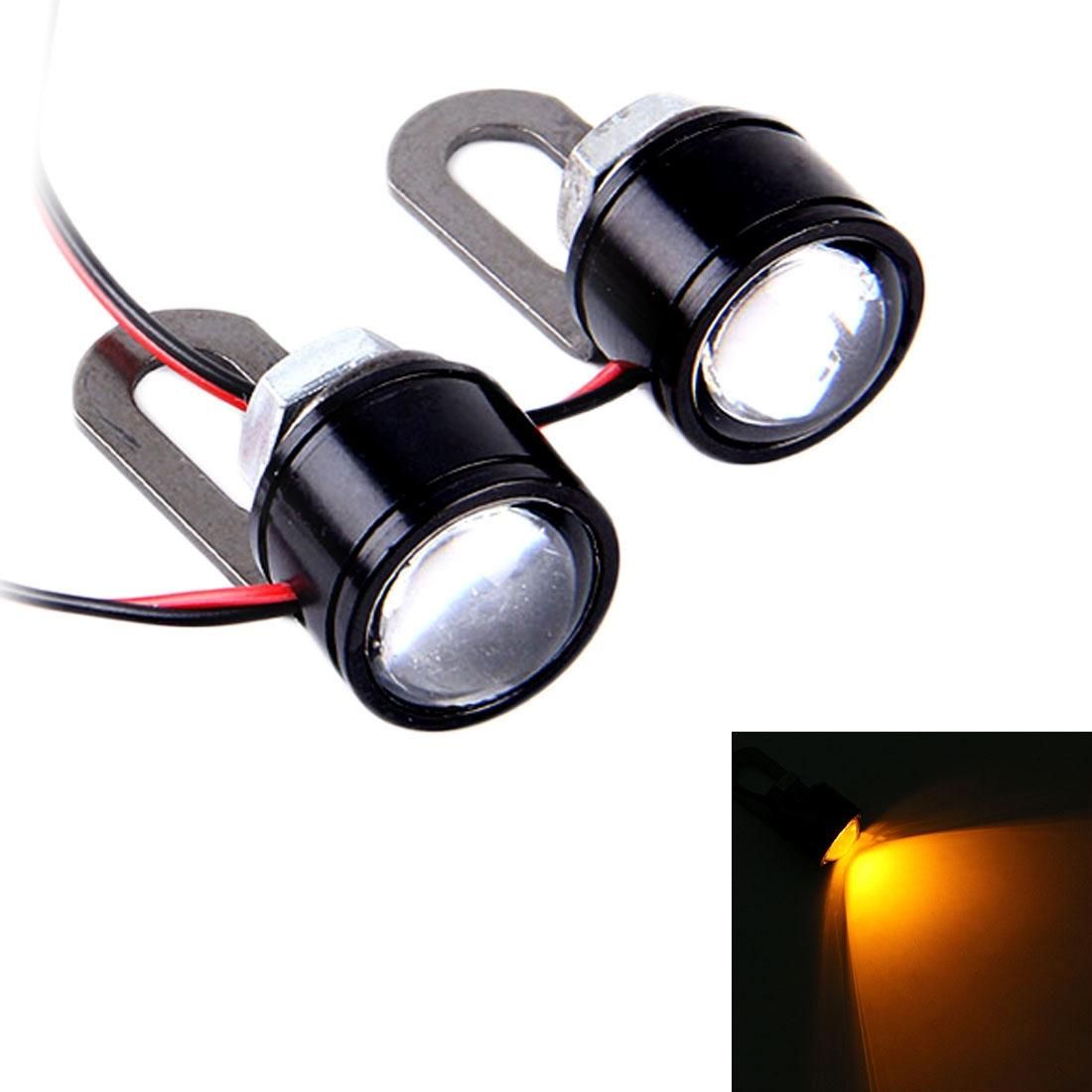 2 PCS 12V 3W  White Light Eagle Eyes LED Strobe Light For Motorcycle ?Wire Length: 90cm (Style3)