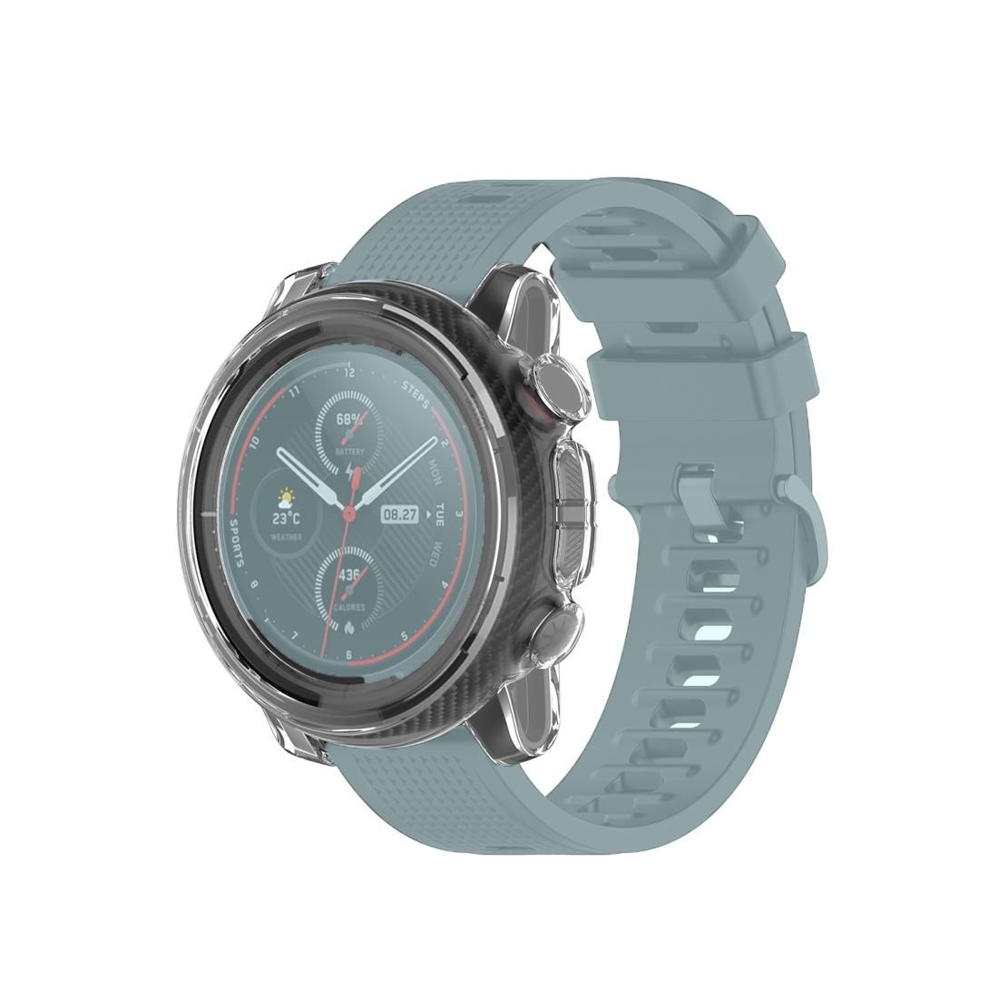 For Amazfit 3 Transparent TPU Silicone Watch Case (Transparent White)