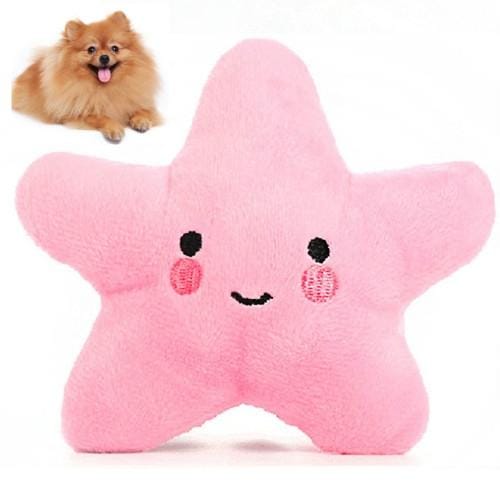 3 PCS Stuffed Toy Plush Sound Fruits Vegetables Pets Toy, Color: Pink Star