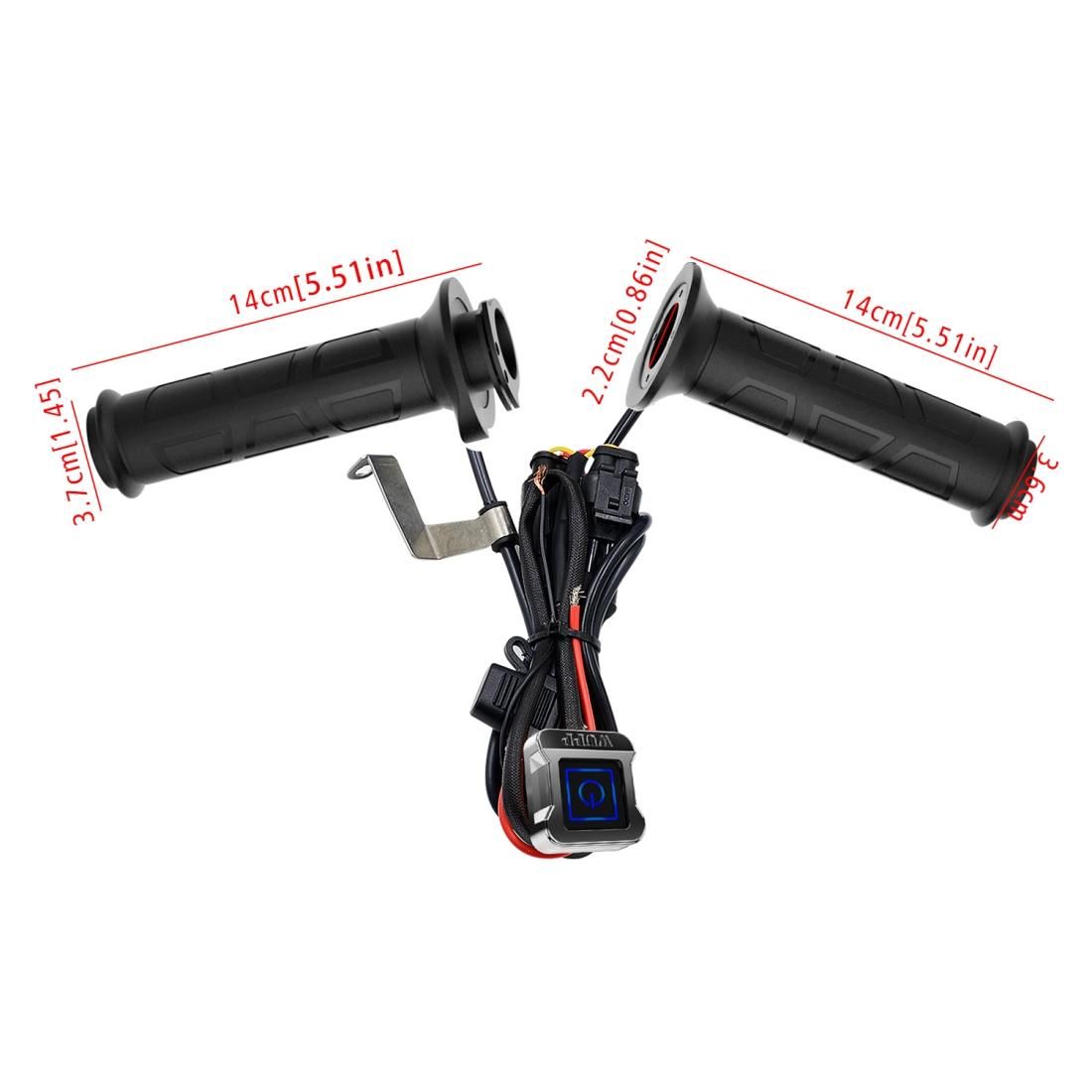 WUPP ZH-983C1 Motorcycle Modified Intelligent Electric Heating Hand Cover Heated Grip Handlebar with Three Gear Temperature Control (Black)