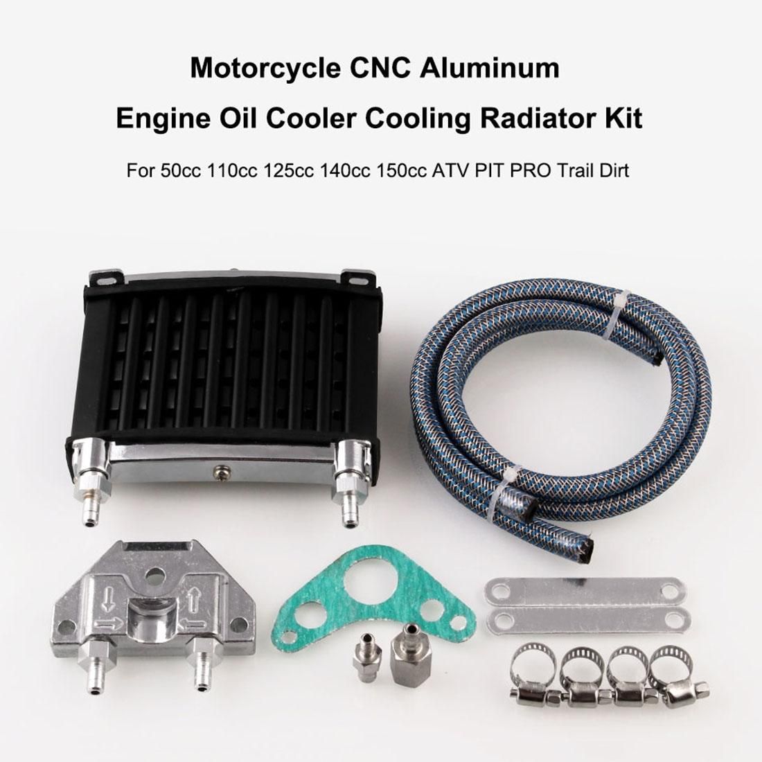 MB-OCC041 Motorcycle Modification Accessories Universal Aluminum Engine Oil Radiator Set for 125cc / 140cc / 150cc Motorcycles