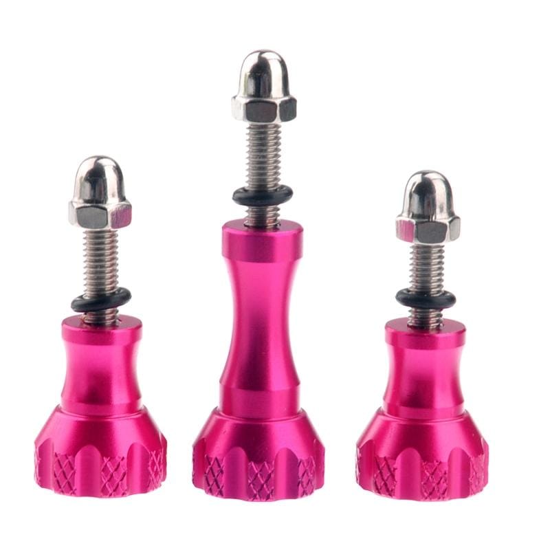 ST-50 3 x Aluminum Thumb Knob Stainless Bolt Nut Screw for GoPro HD HERO4 / 3+ / 3 / 2 / 1 (Red)