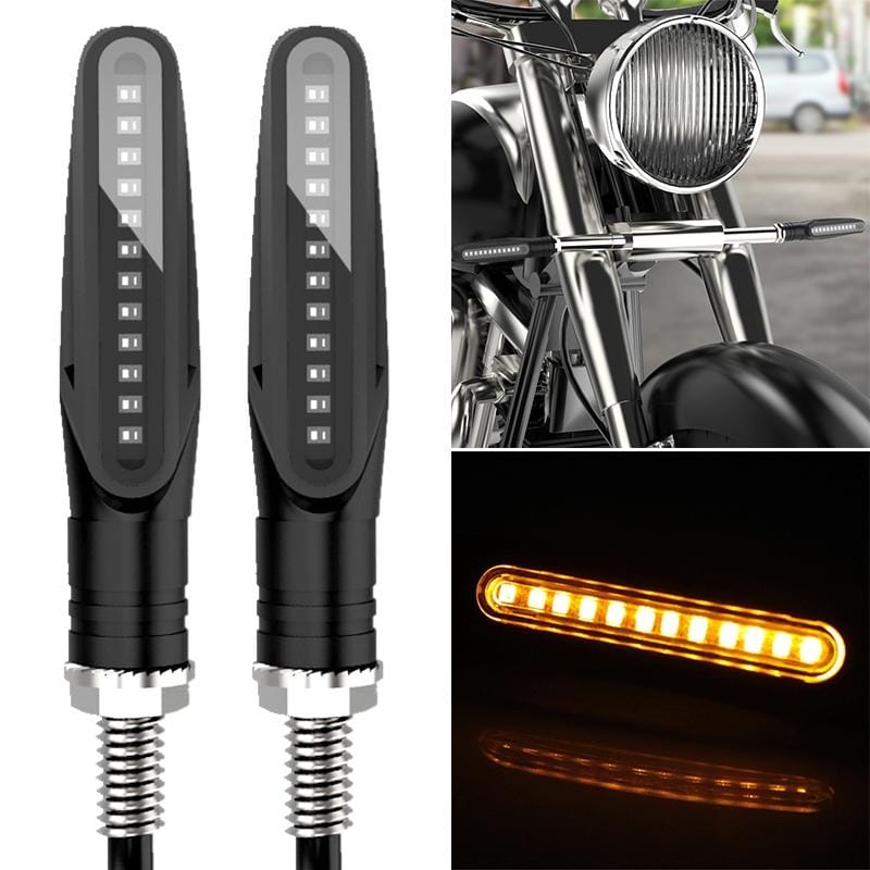 2 PCS D12V / 1W Motorcycle LED Waterproof Side Lights Turn Signal Light (Yellow Light)