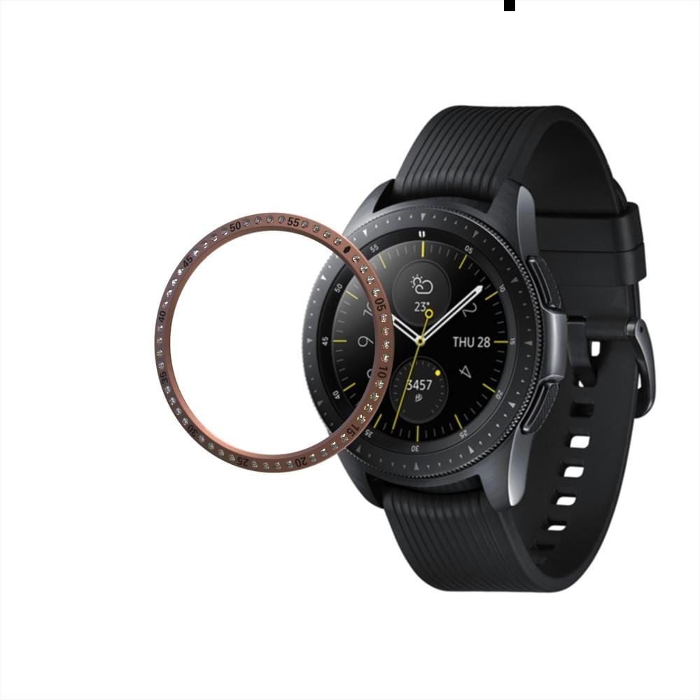 For Galaxy 42mm / Gear S2 Stainless steel 304 Ring And Diamond Watch Protective Case (Rose Gold)