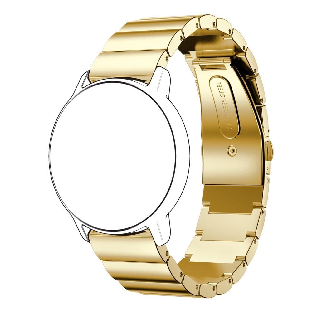 22mm For Huawei Watch GT2e GT2 46mm A Flat Buckle Stainless Steel Strap (Golden)