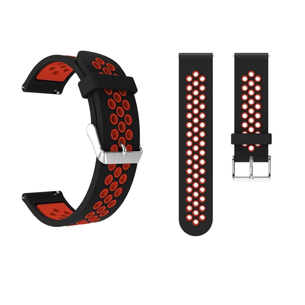 Metal Buckle Two-color Round Hole Silicone Wrist Strap Watch Band for Galaxy Watch Active 20mm (Style4)