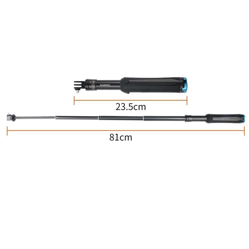 Portable Foldable Tripod Holder Selfie Monopod Stick for GoPro HERO9 Black / HERO8 Black /7 /6 /5 Session /5 /4 Session /4 /3+ /3 /2 /1, Xiaoyi Sport Cameras, Length: 23.5-81cm