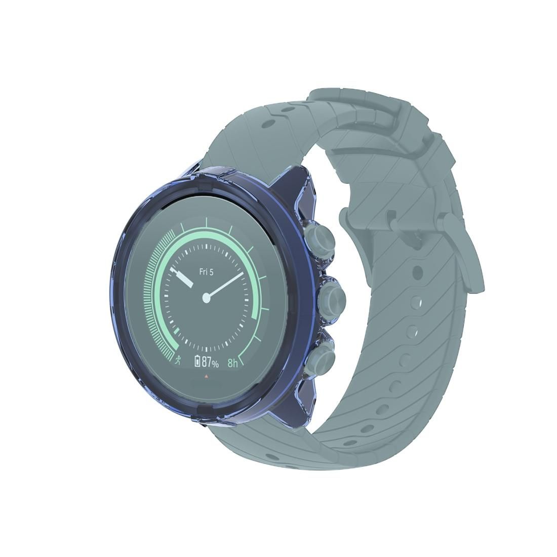 For Suunto 9 Transparent TPU Silicone Watch Case (Transparent Blue)