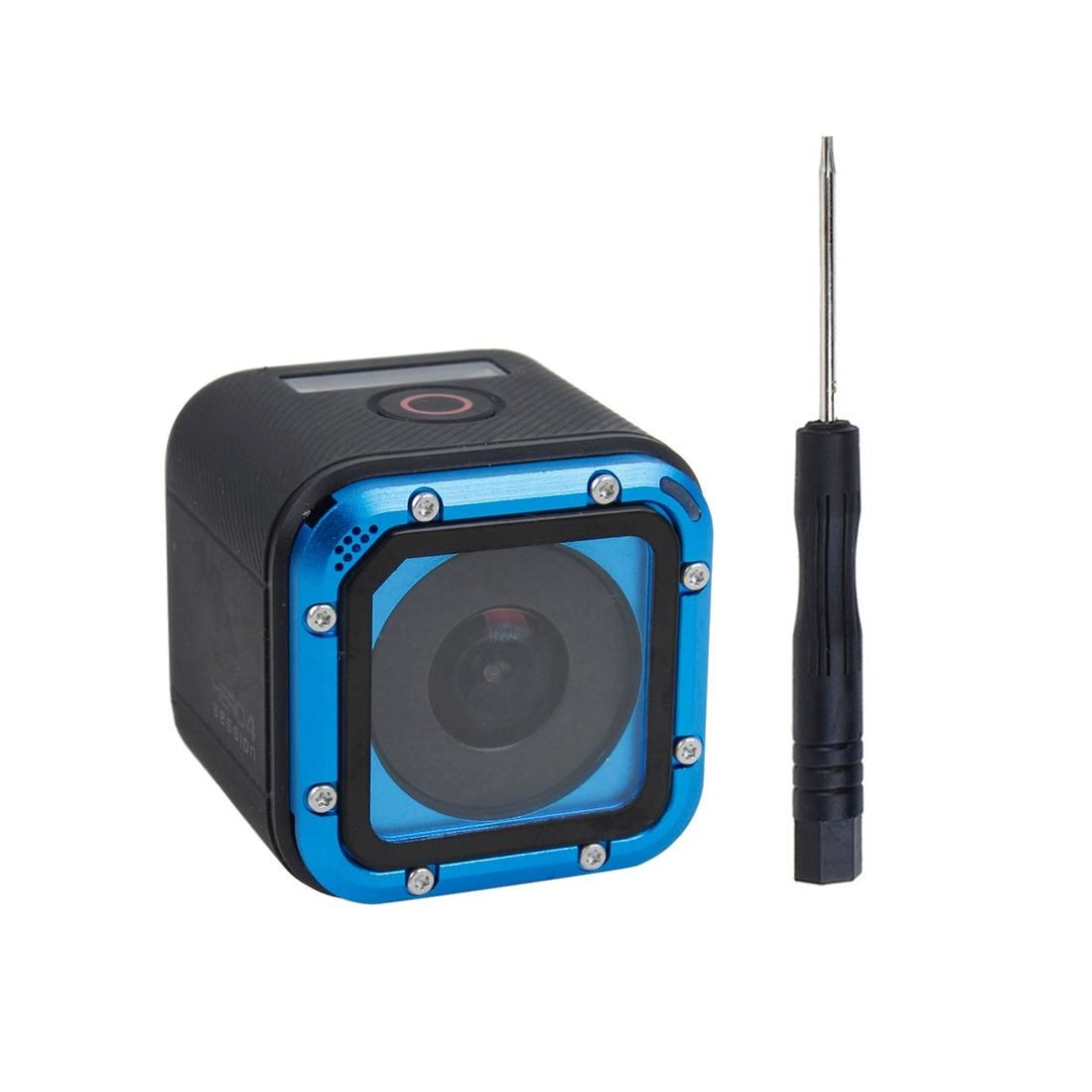 Aluminum Frame Lens Replacement Kit for GoPro HERO 4 Session (Blue)