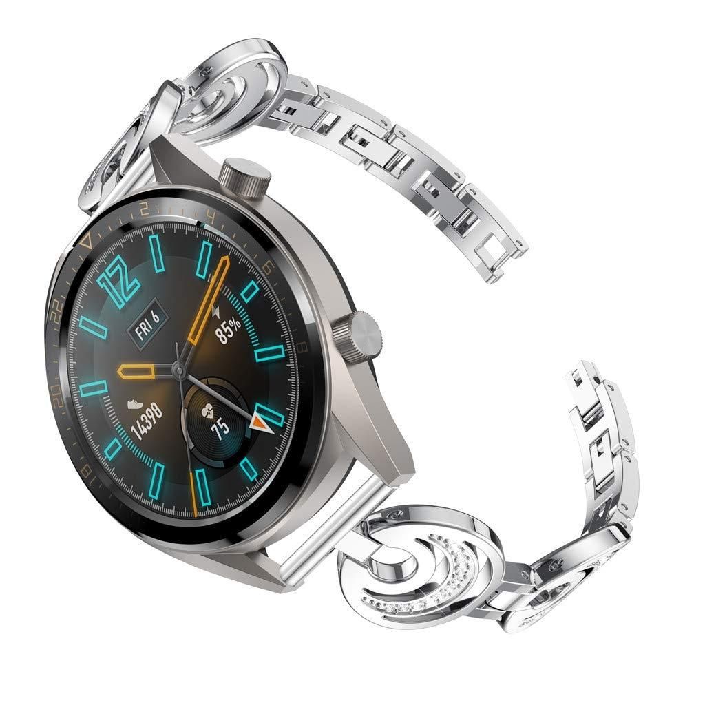 22mm For Huawei Watch GT2e GT2 46mm Sun Moon Star Aluminum Alloy Strap (Silver)