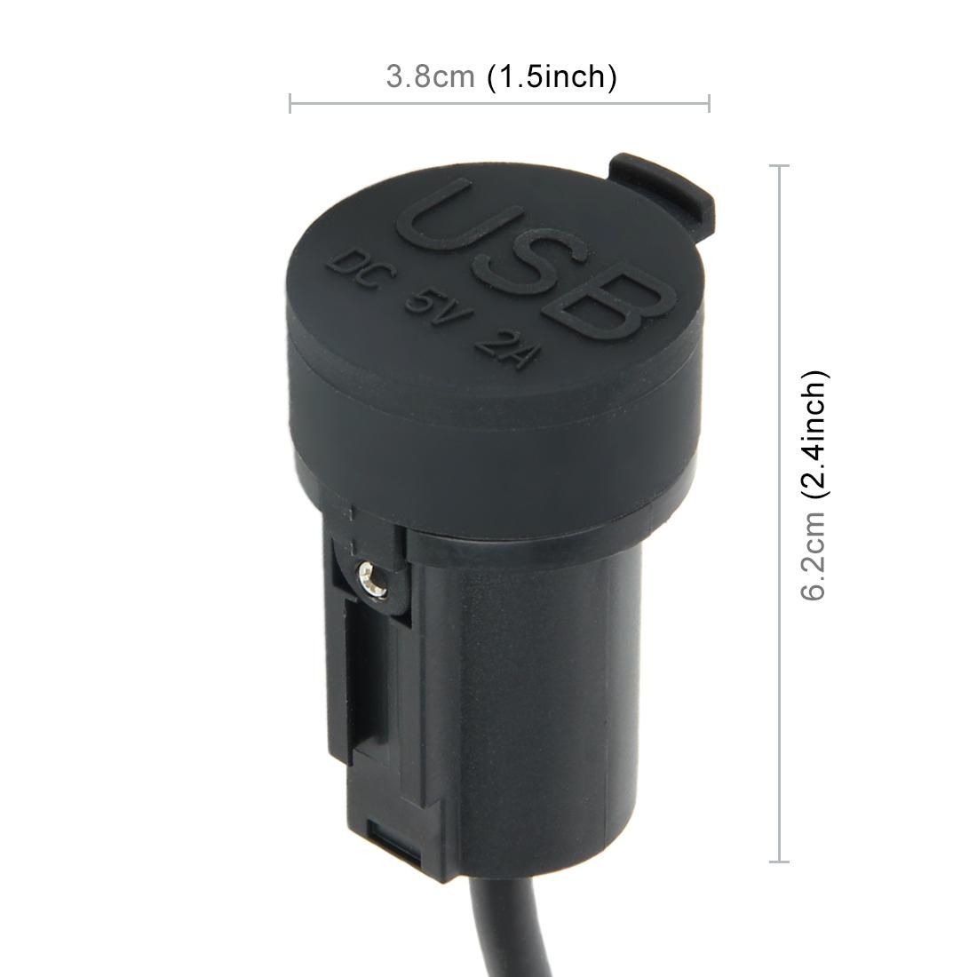 5V Waterproof Motorcycle SAE to USB Cable Adapter Dual Port Power Socket Adapter, for Smart Phones, Tablets, GPS