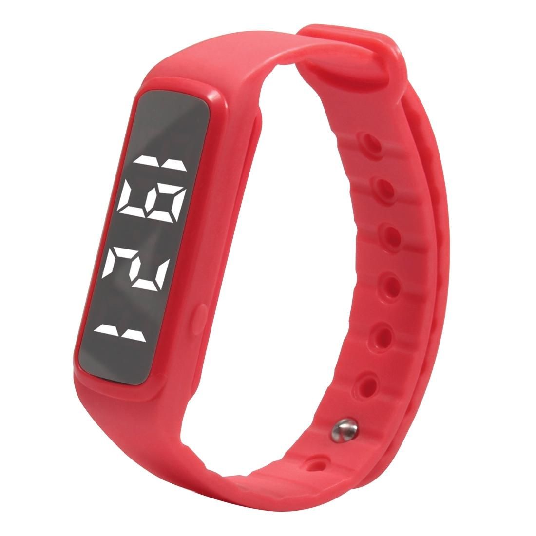 CD5 Silicone Band Fitness Smart Bracelet, Pedometer / Step Counter / Temperature / Time & Date / Calories / Atmospheric Pressure (Red)