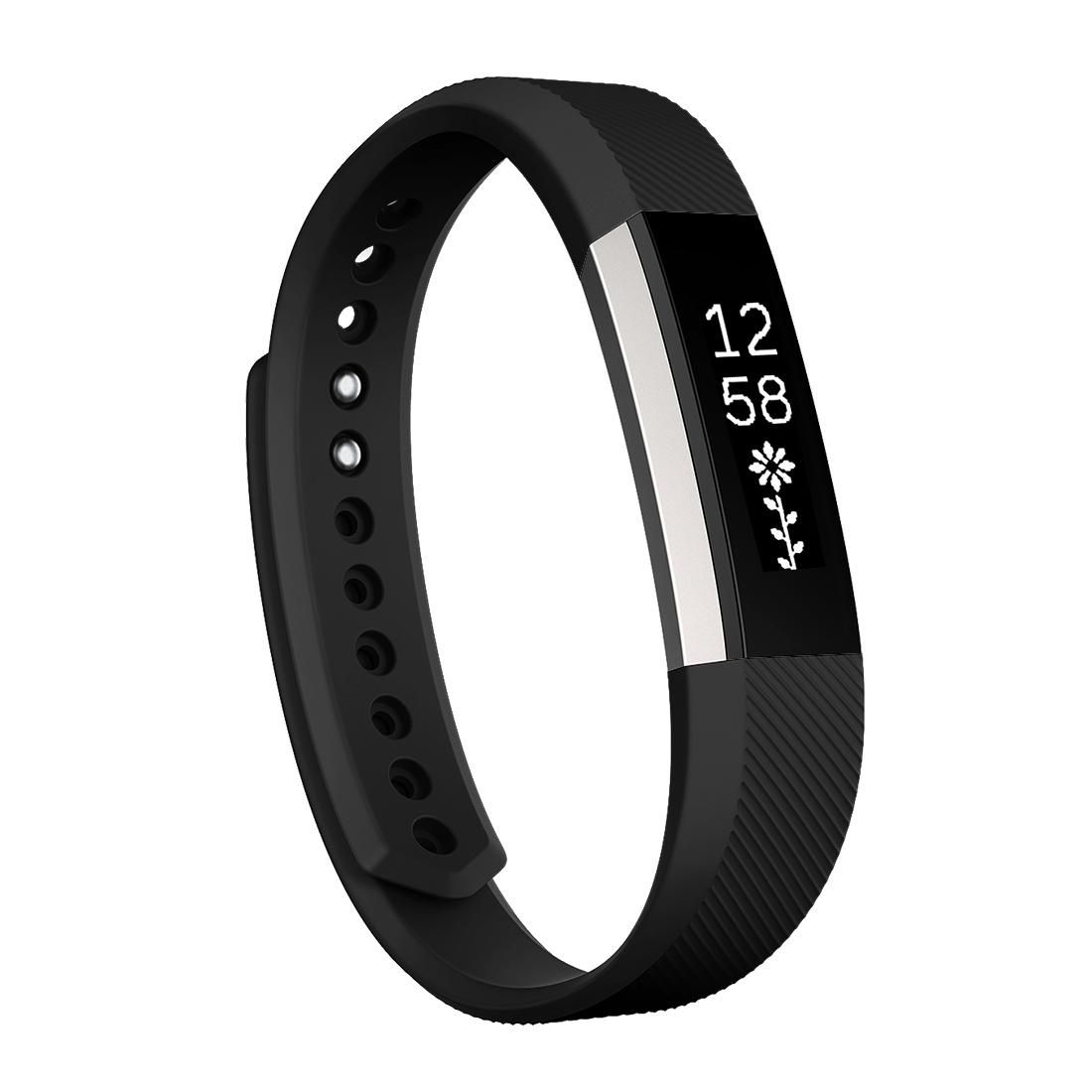 For Fitbit Alta Watch Oblique Texture Silicone Watchband, Small Size, Length: about 18.5cm (Black)