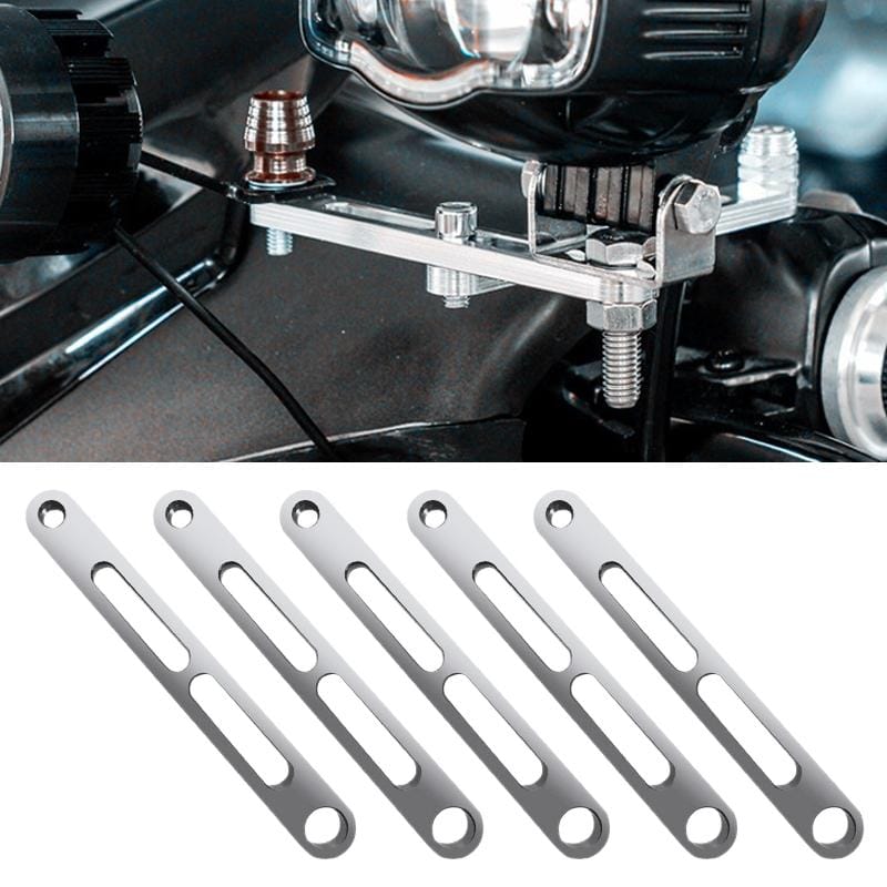 5 PCS Motorcycle Parts Expansion Bracket Lighting Crossbar Spotlight Mirror Mount Multi-function Motorcycle Mobile Phone Strip Bracket (Silver)